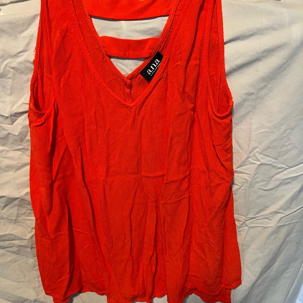 a.n.a Red Sleeveless Cut Out Tank Top